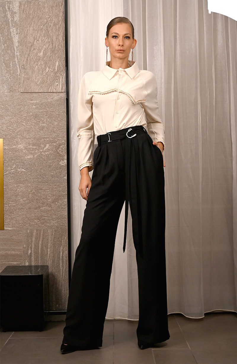 Black Wide-Leg Trousers