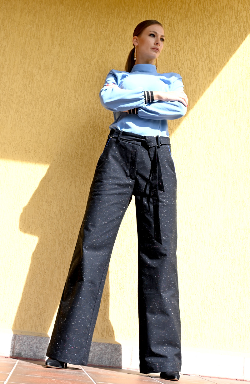 photo of Black Wide-Leg Trousers With Belt